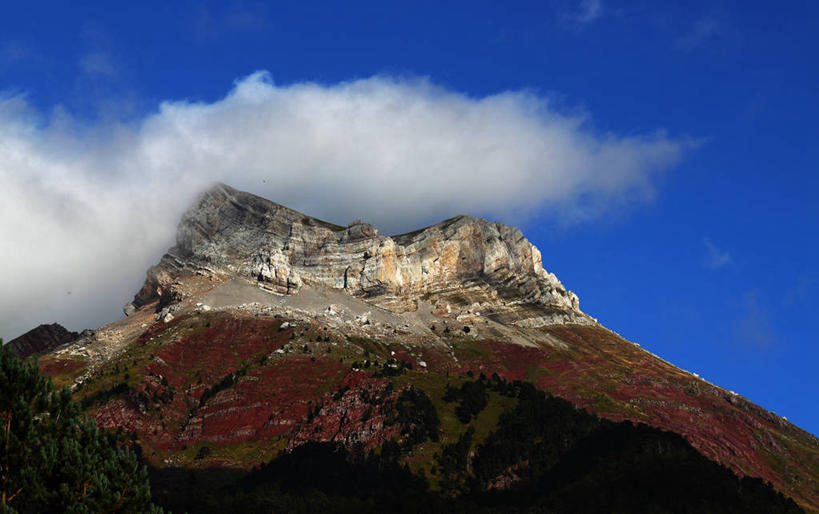 无人,横图,室外,白天,山,西班牙,云,树,天空,自然,摄影,宁静,韦斯卡,彩图