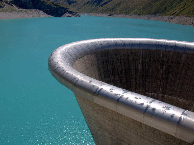 无人,横图,室外,白天,水,瑞士,弯曲,水坝,蓝色,摄影,能源,宁静,水力发电,瓦莱斯州,彩图