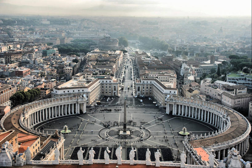 无人,广场,横图,俯视,室外,白天,度假,美景,城市风光,城市,建筑,路,意大利,景观,首都,娱乐,天空,享受,休闲,景色,放松,摄影,意大利文化,圣彼得广场,拉奇奥,彩图,高角度拍摄