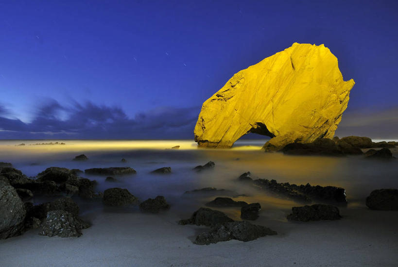 无人,横图,室外,长时间曝光,海洋,葡萄牙,天空,自然,黄昏,摄影,宁静,岩层,圣克鲁斯,岩石,彩图