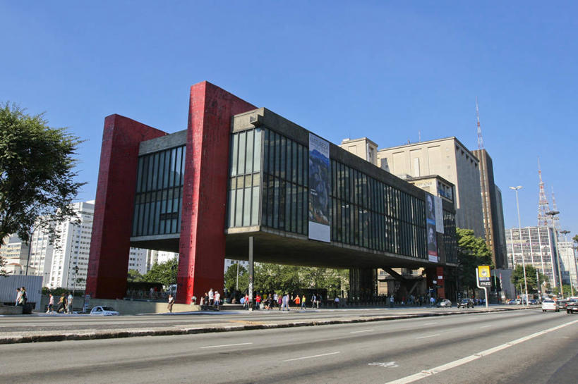 博物馆,横图,室外,白天,建筑,路,巴西,塔,树,摄影,万里无云,圣保罗,彩图