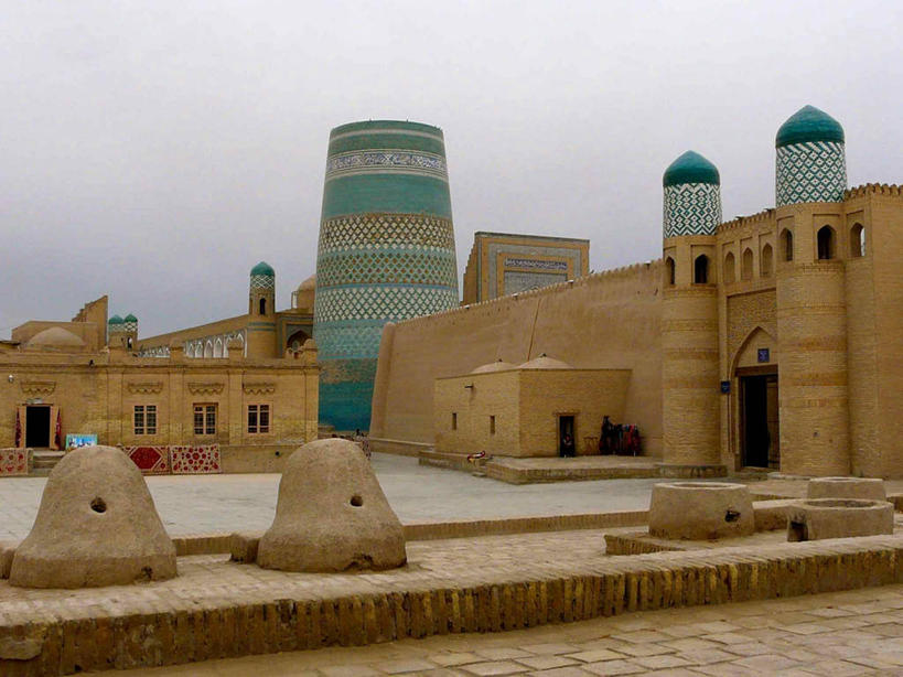 无人,横图,室外,建筑,乌兹别克斯坦,古城,历史,城墙,黄昏,摄影,伊斯兰教,清真寺,万里无云,彩图,羊毛地毯