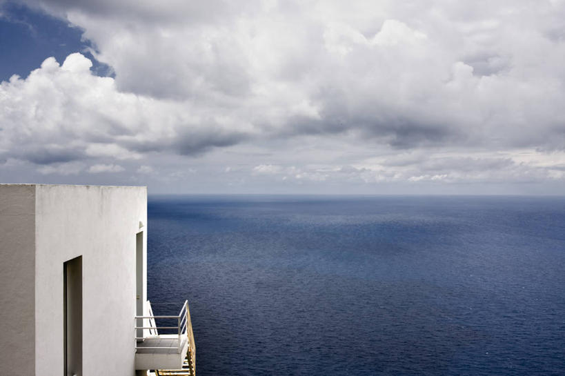 无人,横图,室外,白天,海洋,楼梯,建筑,西班牙,房屋,水平线,云,天空,自然,摄影,伊比沙岛,彩图