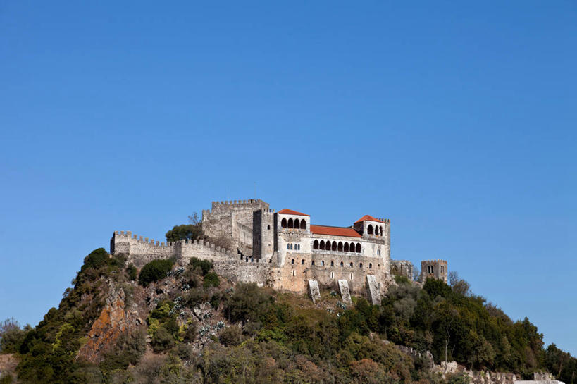 无人,横图,室外,白天,留白,植物,城市,建筑,葡萄牙,城堡,历史,摄影,万里无云,彩图,莱里亚