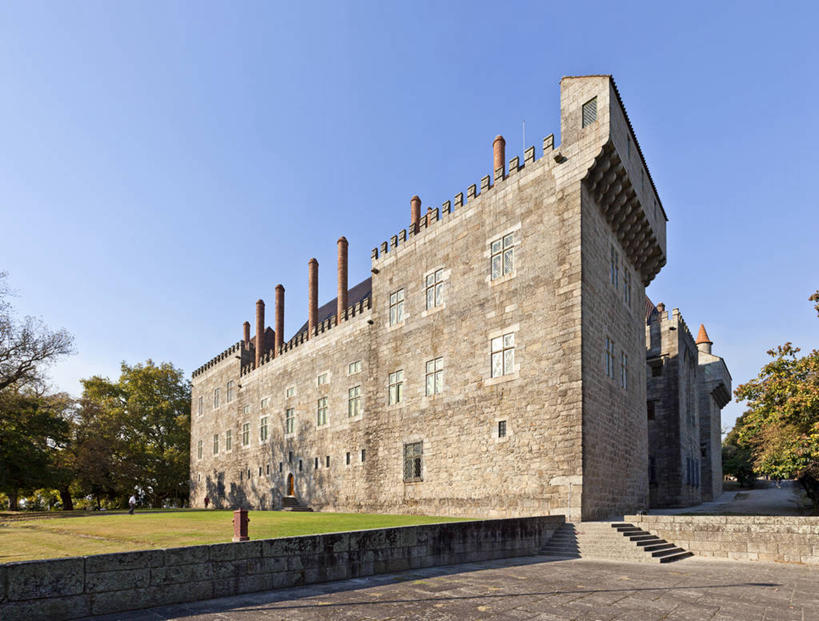 无人,宫殿,横图,室外,白天,楼梯,建筑,葡萄牙,历史,草,树,天空,摄影,宁静,米尼奥,彩图