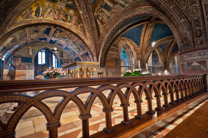 无人,教堂,栏杆,横图,室内,白天,建筑,意大利,拱门,历史,摄影,宗教,意大利文化,式样,阿西西,设计,彩图