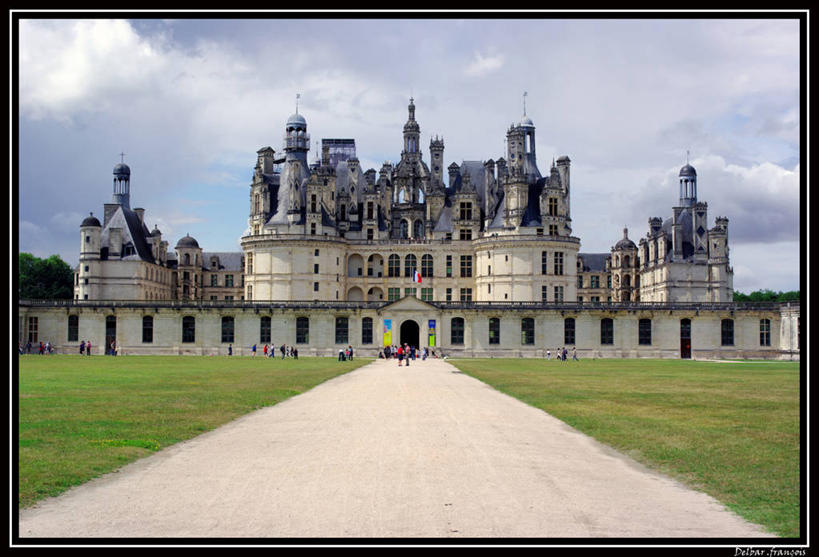 横图,室外,白天,建筑,法国,城堡,云,历史,天空,地标建筑,摄影,法国文化,香博堡,香波城堡,彩图