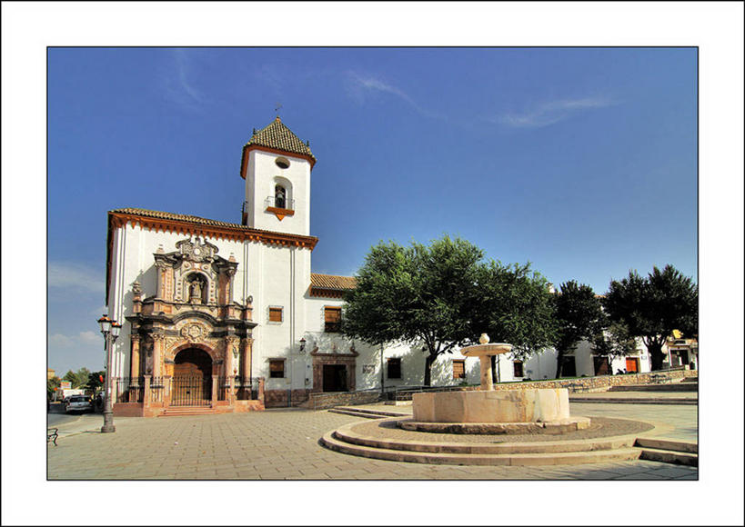 无人,横图,室外,白天,建筑,喷泉,日光,西班牙,云,树,天空,摄影,基督教,科多巴省,科尔多瓦,彩图,大教堂