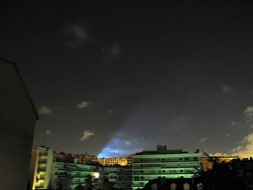 无人,横图,室外,夜晚,城市,建筑,法国,巴黎,光束,云,首都,天空,地标建筑,摄影,照亮,法国文化,彩图