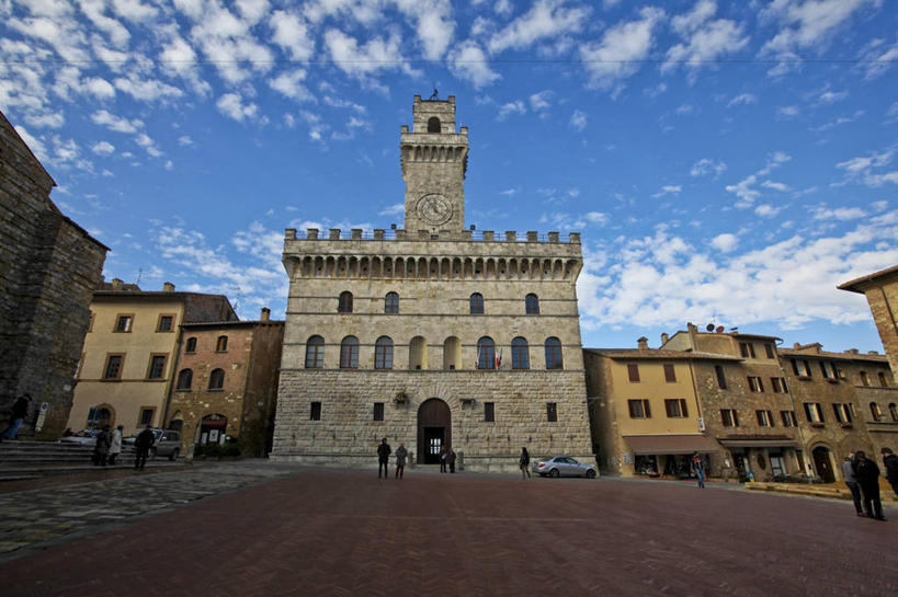 宫殿,横图,室外,白天,建筑,意大利,城镇,拱门,文艺复兴,历史,天空,摄影,锡耶纳,意大利文化,蒙达普西安诺,彩图