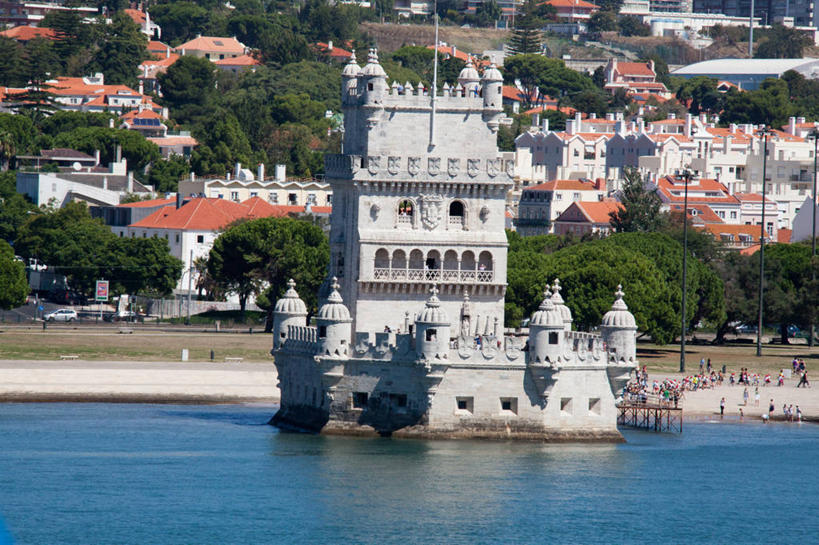 无人,横图,室外,白天,河流,建筑,葡萄牙,屋顶,拱门,塔,首都,历史,里斯本,树,摄影,塔霍河,彩图