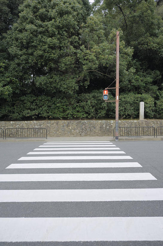 无人,竖图,室外,白天,路,日本,条纹,线条,红绿灯,围墙,树,运输,摄影,指导,斑马线,彩图