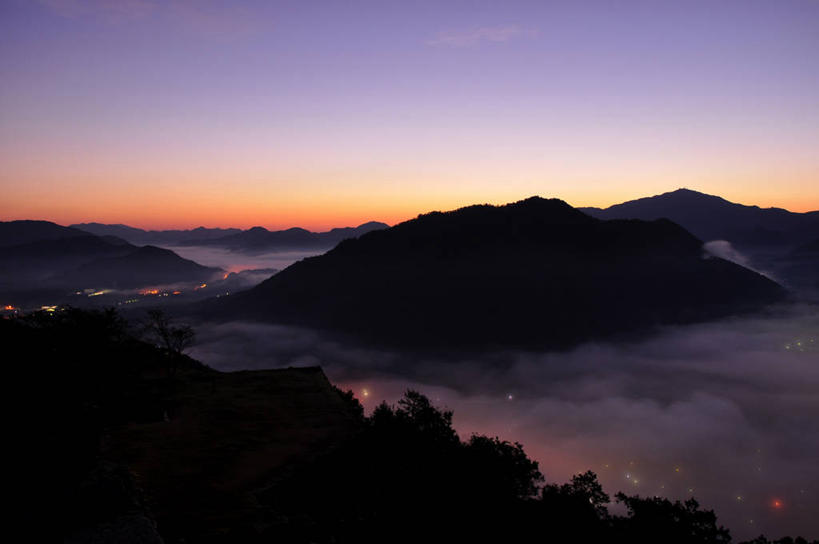 无人,横图,室外,海洋,日落,山,日本,树,风景,天空,自然,摄影,宁静,照亮,剪影,兵库县,彩图