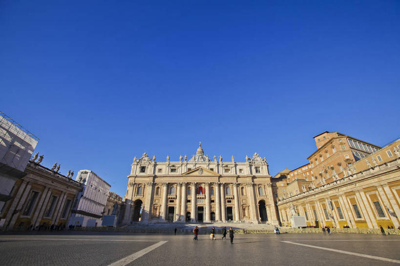 教堂,横图,室外,白天,建筑,日光,首都,摄影,宗教,基督教,宗教建筑,意大利文化,梵蒂冈城,万里无云,彩图,大教堂