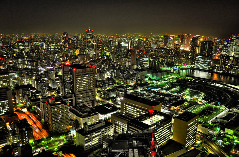 无人,横图,俯视,航拍,室外,夜晚,度假,美景,城市风光,城市,建筑,东京,日本,日本文化,景观,首都,娱乐,现代,天空,享受,休闲,景色,放松,摄影,照亮,鸟瞰,港区,汐留,彩图,高角度拍摄