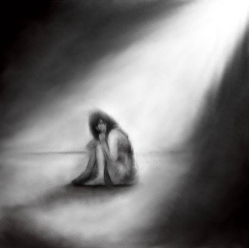 成年人,中年人,裸体,一个人,坐,横图,黑白,插画,室内,白天,寂寞,数码,科技,马来西亚,仅一个女性,仅一个人,阴影,沮丧,网络,纹路,纹理,高光,几何,计算机图形,合成,图画,画,黑色,仅一个中年女性,疲倦,思考,摄影,抱膝,电脑合成图,数码合成图,疲劳,恐怖,疲惫,合成图,肖像,困乏,漫画,肌理,写实,具体,具象,疲乏,悲哀,委顿,疲困,疲顿,疲钝,倦怠,怠倦,女人,女性,中年女性,中国人,屈膝,柔佛