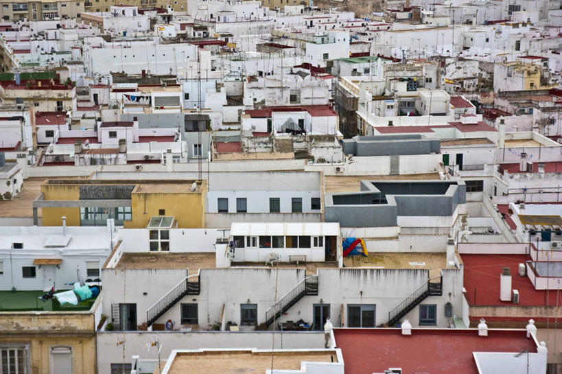 无人,横图,俯视,室外,白天,建筑,西班牙,房屋,社区,摄影,加的斯省,加的斯,彩图,高角度拍摄