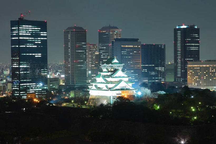 无人,横图,室外,白天,夜晚,度假,美景,天际线,城市风光,城市,建筑,摩天大楼,日本,日本文化,景观,娱乐,现代,享受,休闲,景色,放松,摄影,天守阁,照亮,发展,大阪府,彩图