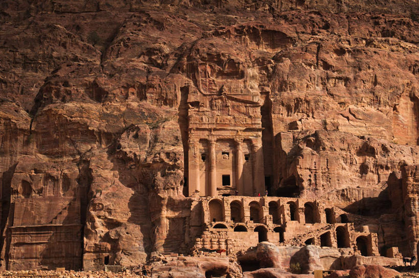 无人,横图,室外,白天,建筑,约旦,阴影,历史,地标建筑,摄影,考古学,古代文明,岩石,彩图