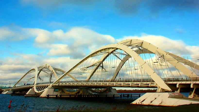 无人,横图,室外,白天,海洋,建筑,荷兰,云,桥,首都,联系,现代,天空,摄影,阿姆斯特丹,彩图