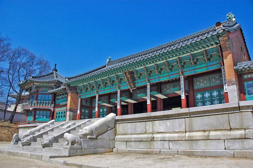 无人,宫殿,横图,室外,白天,建筑,景福宫,首尔,韩国,首都,历史,天空,摄影,宁静,彩图