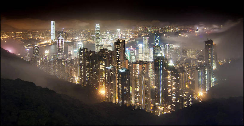 无人,横图,全景,俯视,室外,夜晚,度假,美景,天际线,城市风光,城市,建筑,香港,景观,娱乐,现代,地标建筑,享受,休闲,景色,放松,摄影,照亮,中国文化,九龙半岛,彩图,高角度拍摄