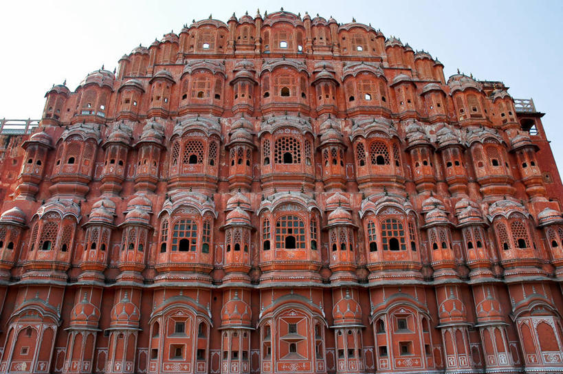 无人,横图,室外,白天,仰视,旅游,重复,建筑,印度,地标建筑,摄影,印度文化,拉贾斯坦邦,风宫,斋普尔,灵性,低角度拍摄,旅行,传统文化