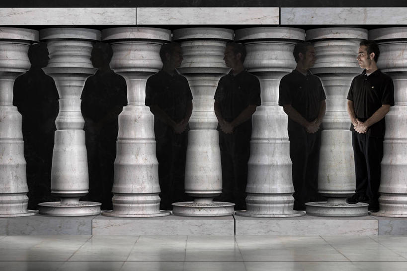 西方人,成年人,一个人,横图,室内,重复,欧洲,美国,欧洲人,仅一个男性,柱子,音乐,数码合成,摄影,惊奇,北美,北美洲,加利福尼亚,美洲,北亚美利加洲,亚美利加洲,式样,想法,白种人,美利坚合众国,错觉