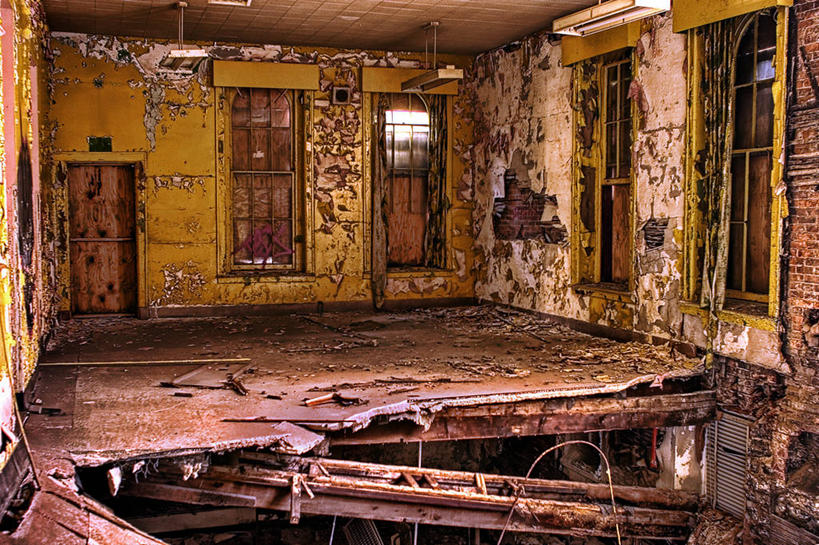 无人,横图,室内,白天,建筑,美国,废弃,破坏,破损,废墟,摄影,报废,损坏,腐烂,废物,丢弃,毁灭,放弃,抛弃,纽约州,布法罗,摈弃,孤儿院,屏弃,摈斥,摒除
