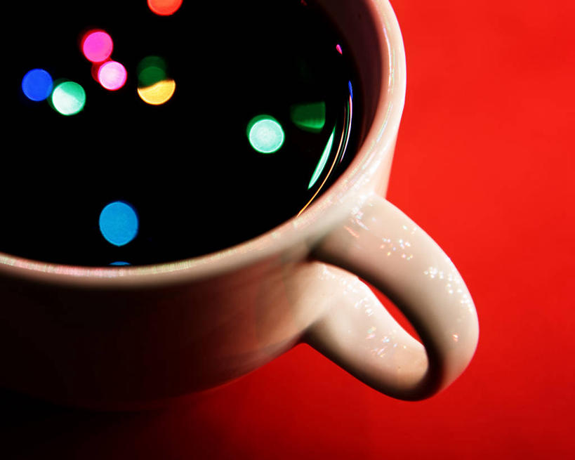 无人,横图,俯视,室内,特写,美国,红色背景,反射,咖啡杯,饮食,红色,摄影,亚利桑那,想法,高角度拍摄,影棚拍摄