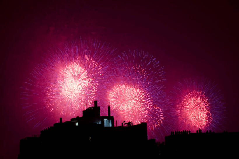 无人,横图,室外,夜晚,爆炸,纽约,美国,庆祝,紫色,天空,摄影,剪影,逆光,纽约州,式样,布鲁克林,休闲活动,旅行