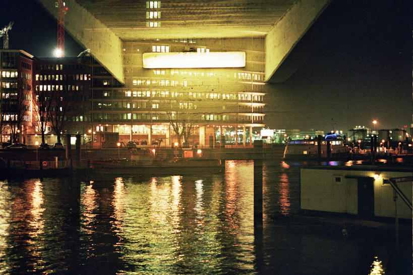 无人,横图,室外,夜晚,多次曝光,河流,建筑,德国,反射,流水,汉堡,光亮,摄影,照亮,中欧,旅行