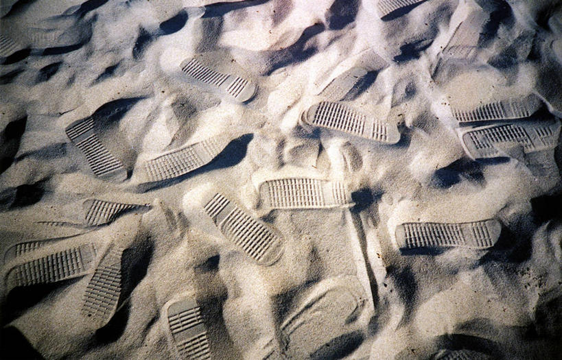 无人,横图,俯视,室外,白天,西班牙,脚印,沙子,摄影,身份,伊比利亚半岛,福门特拉岛,高角度拍摄