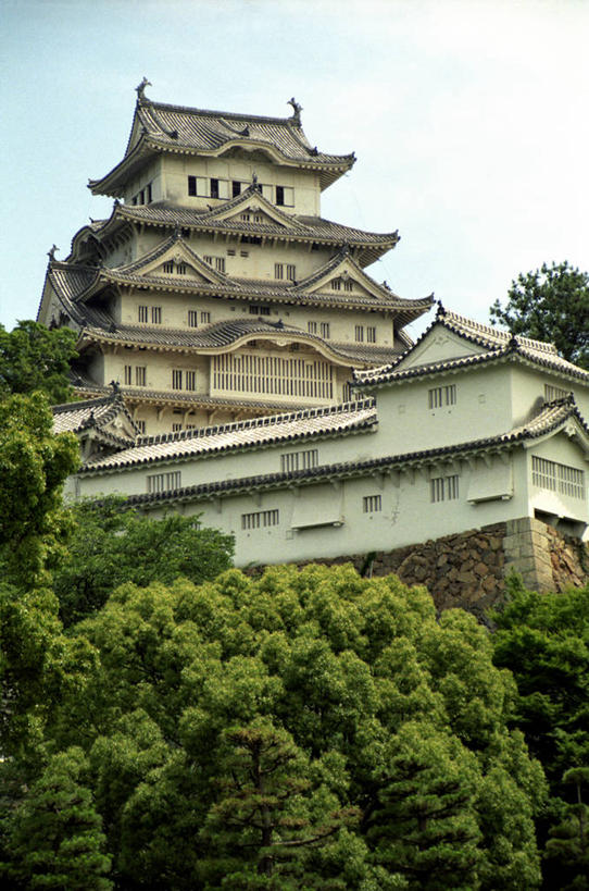 无人,竖图,室外,白天,旅游,度假,美景,森林,山,城市,建筑,日本,亚洲,日本文化,木制,城堡,景观,娱乐,树,天空,自然,平原,享受,休闲,景色,放松,摄影,生活方式,环境,自然风光,东亚,东亚文化,本州,万里无云,本州岛,日本国,近畿地方,姬路城,近畿,兵库县,姬路,旅行,居住区