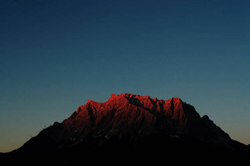 无人,横图,室外,美景,山,奥地利,德国,欧洲,阿尔卑斯山,景观,宏伟,风景,天空,自然,黄昏,景色,摄影,宁静,西欧,自然风光,中欧,阿尔卑斯山脉,万里无云,德意志联邦共和国,巴伐利亚,巴伐利亚州,拜恩州,拜恩自由州,楚格峰,旅行