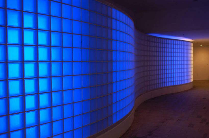 无人,横图,室内,重复,建筑,玻璃,德国,形状,光亮,慕尼黑,蓝色,摄影,块状,照亮,中欧,玻璃砖,上巴伐利亚