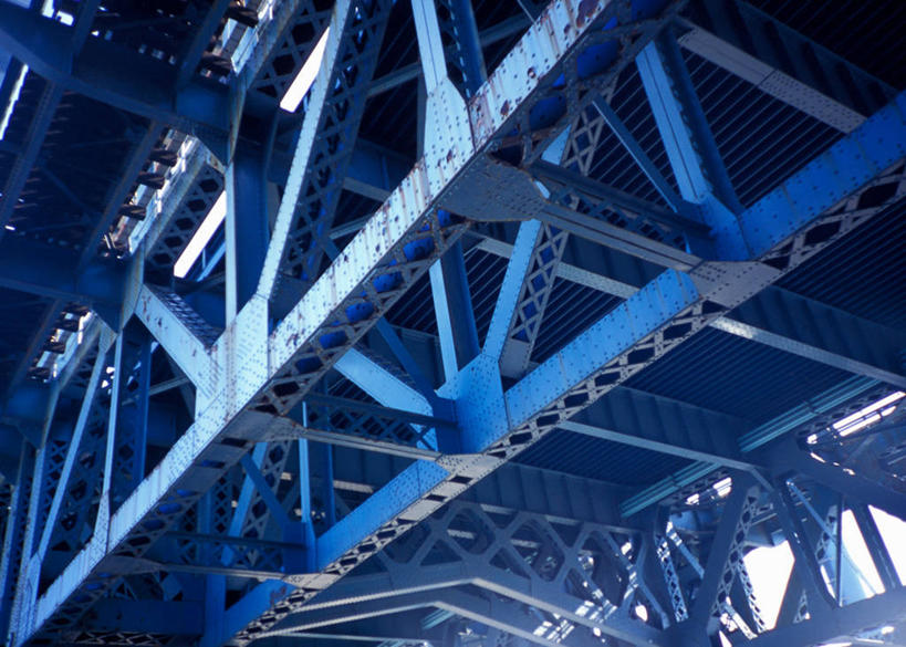 无人,横图,室外,特写,白天,技术,城市,建筑,静物,美国,钢铁,铁,金属,格子,桥,设备,施工,蓝色,交通工具,机械,运输,摄影,合金,工程,北美,北美洲,载具,美洲,费城,博爱之城,宾夕法尼亚,宾夕法尼亚州,宾州,拱顶石州,拱心石之州,宾氏林地,本杰明.富兰克林大桥,北亚美利加洲,亚美利加洲,工作车,施工车,式样,本.富兰克林大桥,特拉华河大桥,美利坚合众国,建筑结构