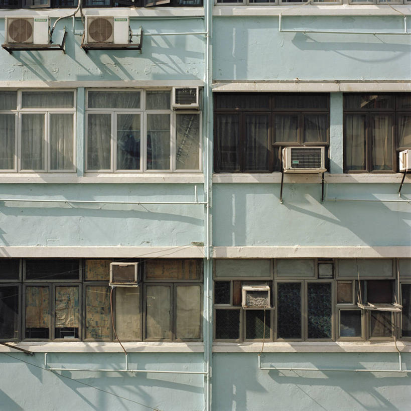 无人,方图,室外,特写,白天,城市,建筑,香港,阴影,房屋,空调,摄影,窗框,旺角