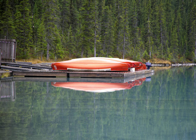 无人,码头,横图,室外,白天,旅游,度假,湖,美景,森林,加拿大,一排,对称,整齐,反射,景观,娱乐,排列,风景,自然,享受,休闲,景色,放松,摄影,宁静,队列,自然风光,独木舟,亚伯达,露易斯湖,彩图