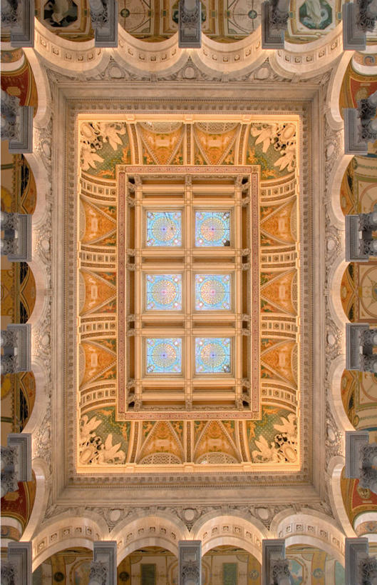 无人,竖图,室内,白天,重复,天花板,建筑,美国,一排,对称,整齐,装饰,柱子,拱门,首都,注视,大厅,排列,观察,看,摄影,观看,察看,队列,关注,政府,政治,华盛顿特区,美国国会图书馆,式样,彩图,全画面,全框架,全帧,全画幅