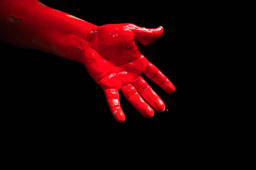 手,一个人,横图,美国,黑色背景,红色,血液,人体,摄影,部分,新墨西哥,阿尔伯克基,惊骇,想法,危险,彩图,影棚拍摄