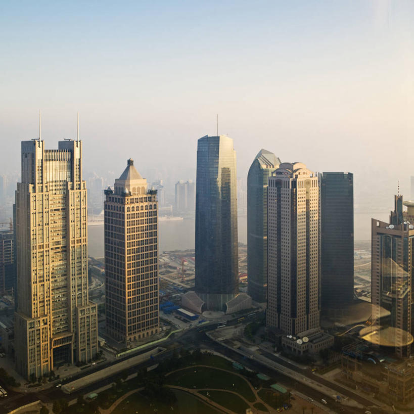 无人,方图,俯视,室外,度假,日出,美景,雾,城市风光,城市,建筑,摩天大楼,上海,景观,娱乐,浦东,享受,休闲,景色,放松,摄影,市区,万里无云,金融区,彩图,高角度拍摄