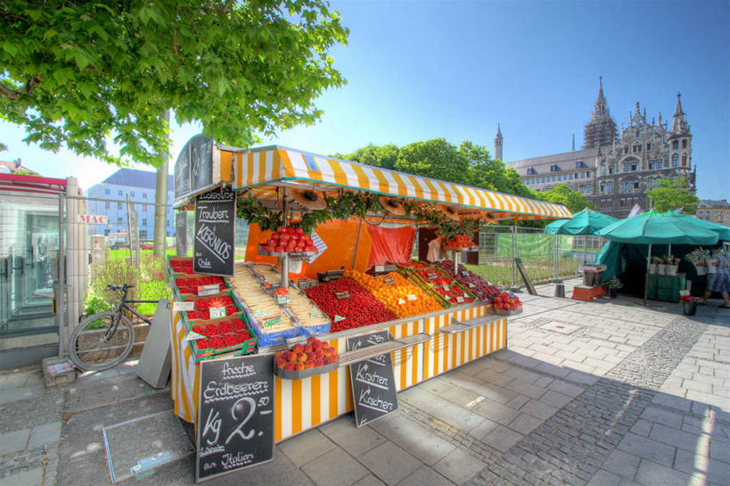 无人,广场,横图,室外,白天,城市,道路,建筑,街道,路,公路,蔬菜,德国,欧洲,丰富,人行道,交通,货摊,慕尼黑,摄影,西欧,市政厅,哥特式风格,中欧,万里无云,德意志联邦共和国,首府,巴伐利亚,巴伐利亚州,拜恩州,拜恩自由州,慕尼黑新市政厅,马路,彩图,街市