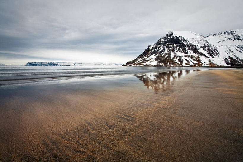 无人,横图,室外,白天,海洋,山,雪,雪山,欧洲,冰岛,地形,冬天,风景,摄影,气象,宁静,气候,北欧,冰岛共和国,海滩,彩图,西峡湾区