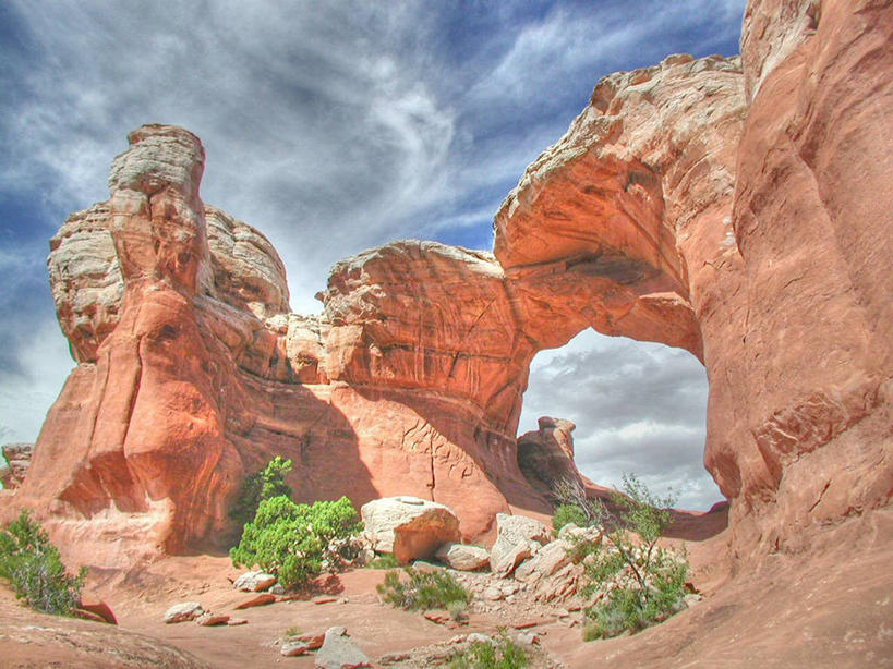 无人,横图,室外,白天,仰视,美国,风景,摄影,灌木,拱门国家公园,犹他,岩石,彩图,低角度拍摄,旅行,摩押,韧性