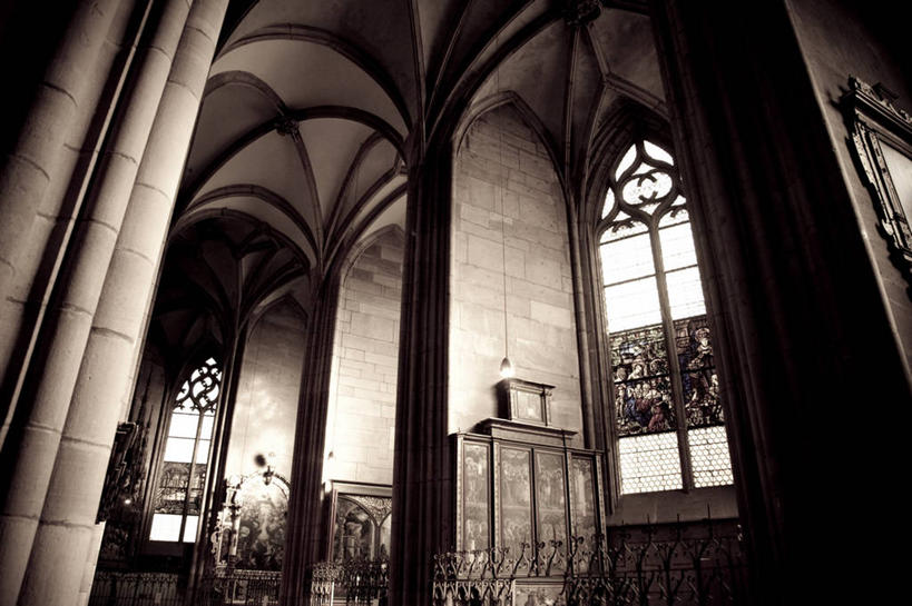 无人,教堂,横图,室内,白天,窗户,建筑,德国,拱门,宏伟,摄影,基督教,德国文化,哥特式风格,弗赖堡