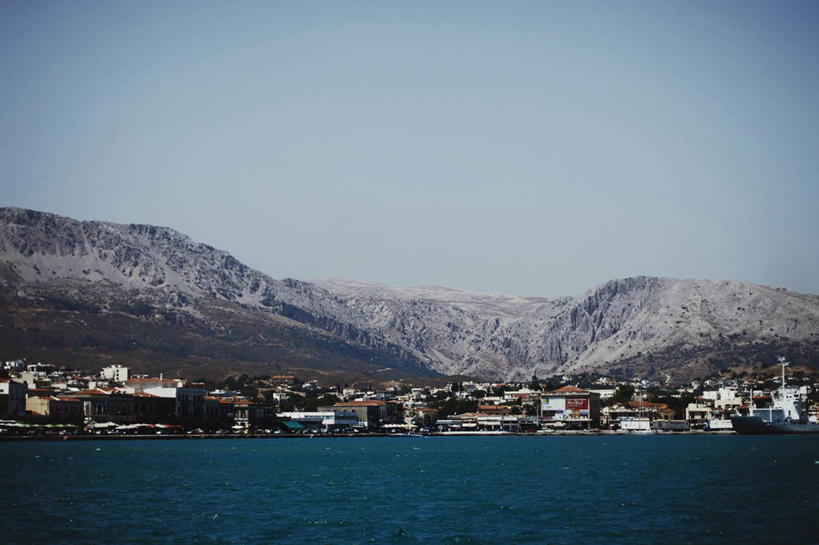 无人,横图,室外,白天,海洋,山,希腊,地形,海岸线,摄影,万里无云,彩图,奇奥斯岛