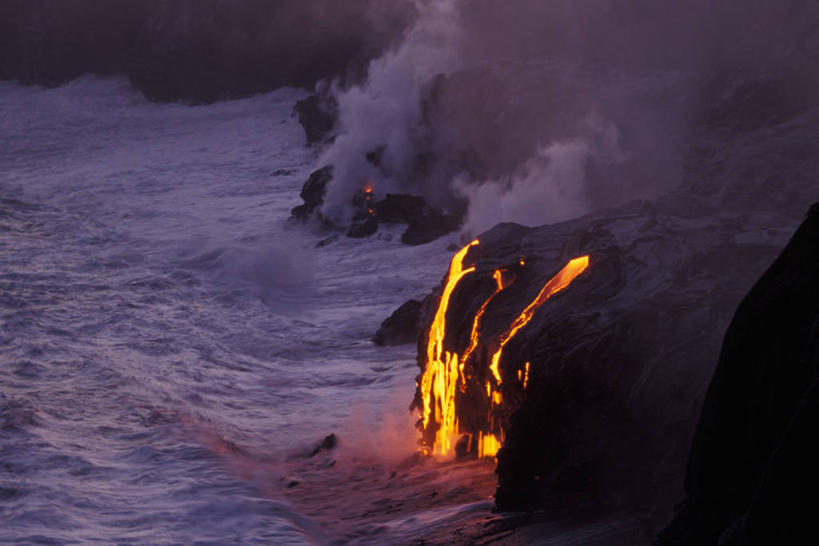 无人,横图,室外,夏威夷,美国,发光,蒸汽,河岸,热,自然,熔岩,摄影,流动,太平洋,北美,北美洲,美洲,爆发,夏威夷州,爱洛哈之州,北亚美利加洲,亚美利加洲,太平洋岛屿,彩图,美利坚合众国