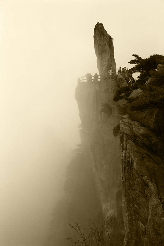 竖图,室外,白天,旅游,神秘,雾,宏伟,自然,陡峭,摄影,怪异,岩石,彩图,黄山山脉