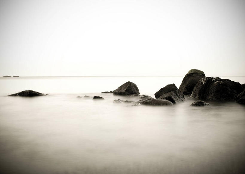 无人,横图,黑白,室外,白天,长时间曝光,加拿大,地平线,流水,风景,摄影,宁静,岩石,彩图